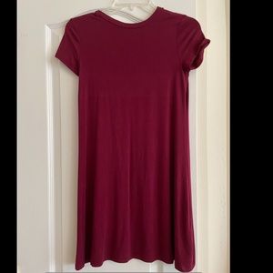Girls Maroon T-Shirt Dress L 10/12 Fits Women’s XS